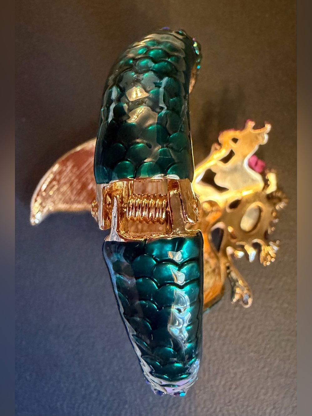 Betsey Johnson Teal, Gold & Pink Mermaid Cuff Bracelet - Picture 5 of 6